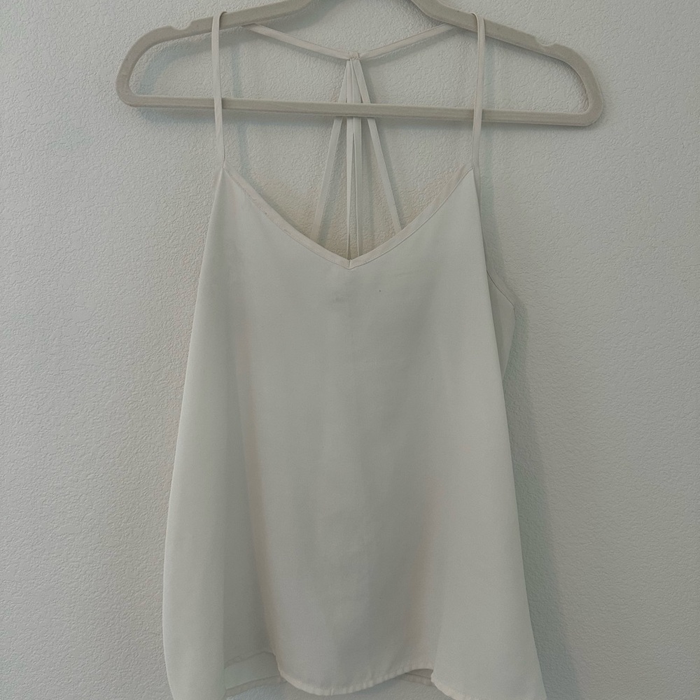 Abercrombie & Fitch Cream Asymmetrical Backless Camisole
